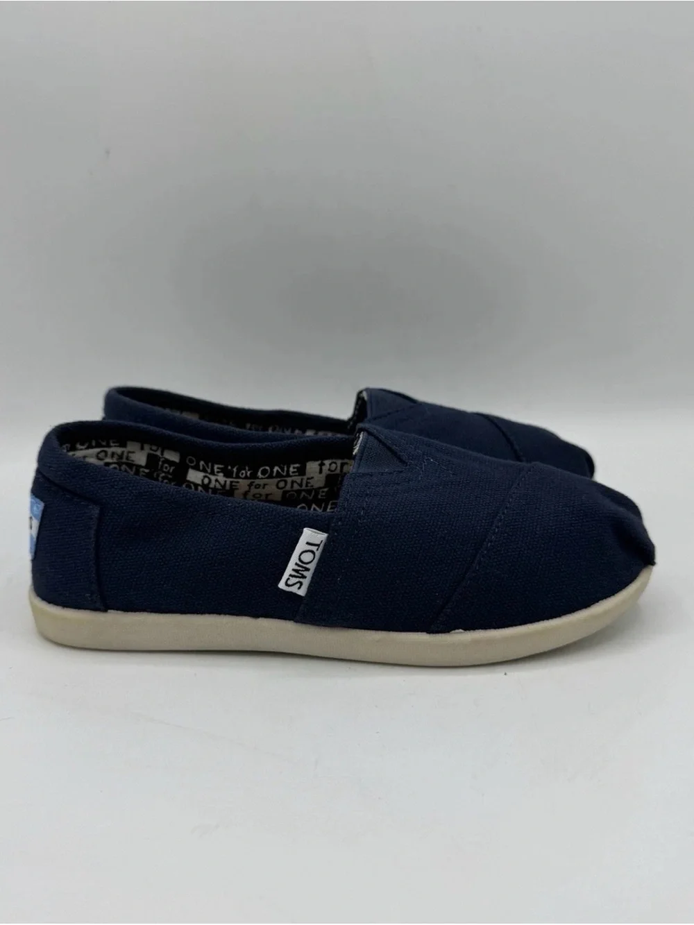 Toms Kids Black Canvas Slip-On Moccasins